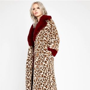 Shaci Bordeaux - Faux Fur Coat